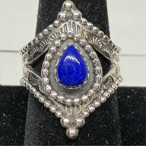 925 Sterling Silver lapis lazul ring